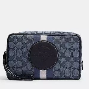 🆕️NWT COACH Dempsey Boxy Cosmetic Case 20 In Signature Jacquard With Stripe🆕️